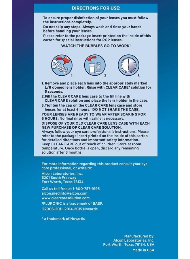 Clear Care Cleaning & Disinfecting Solution With Lens Case (Pack Of 2, 12Oz Each) - Image 4